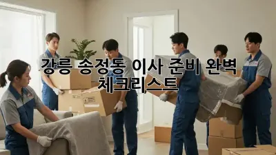 강릉 송정동 이사 준비 완벽 체크리스트